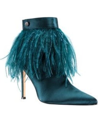 Amazing Deal on Danella Faux-Feather Collar Booties
