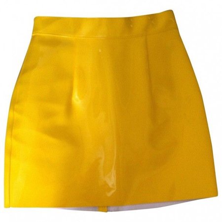 Yellow Polyester Skirt AMERICAN APPAREL ($42)