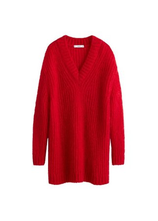 MANGO Long mohair-blend sweater