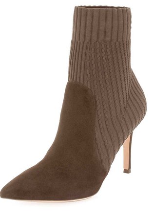 GIANVITO ROSSI |  Kate 85 Suede Sock Booties $572 |. Neiman Marcus