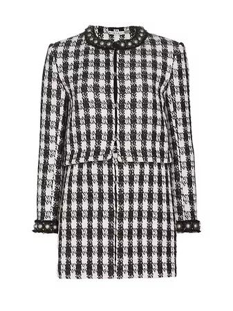 Shop Alice + Olivia Deon Convertible Tweed Jacket | Saks Fifth Avenue
