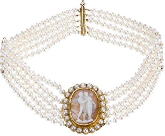 layered pearl choker with pendant