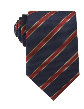Otaa, cambridge navy blue with royal red stripes necktie
