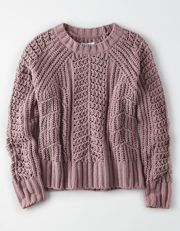AE Chenille Pullover Sweater, Rust | American Eagle Outfitters