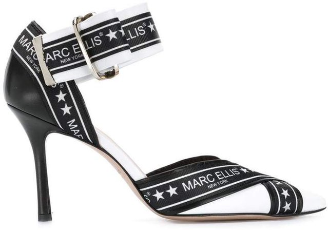 Marc Ellis logo tape ankle-strap pumps