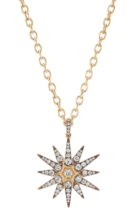Starburst Yellow Gold Diamond Necklace