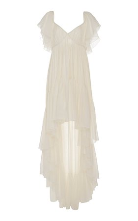Asymmetric Tiered Silk-Georgette Maxi Dress by Giambattista Valli | Moda Operandi