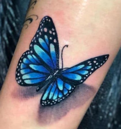 blue butterfly 3D tattoo