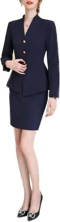 Amazon.com: Mi Bo Tong Women's Professional Suits 2 Pieces Women's Formal Office Business Work Jacket Skirts Outfits : Clothing, Shoes & Jewelry