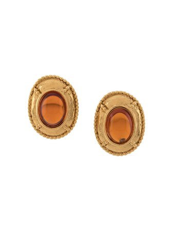 Gold Yves Saint Laurent Pre-Owned Couture clip-on earrings - Farfetch
