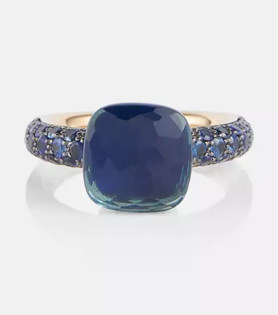 Nudo 18 Kt Rose And White Gold Ring With London Blue Topaz in Blue - Pomellato | Mytheresa