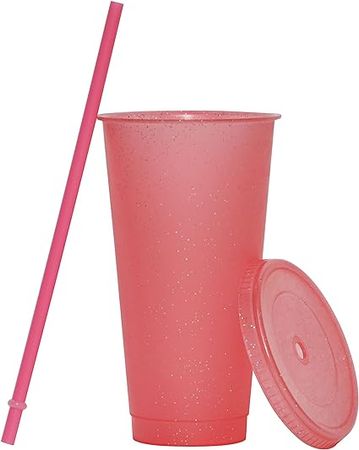 Amazon.com | Suertestarry Tumbler with Straw and Lid,Water Bottle Iced Coffee Travel Mug Cup,Reusable Plastic Cups,Perfect for Parties,Birthdays,24oz-5 Pack (Rainbow Glitter(24oz): Tumblers & Water Glasses