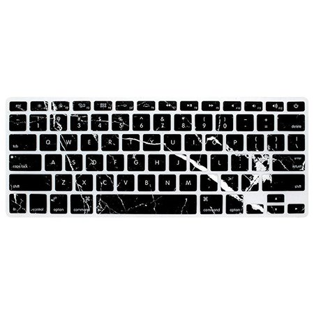 HRH Black Marble Texture Keyboard Cover Silicone Skin for MacBook Air 13 and MacBook Pro 13" 15" 17" (with or w/out Retina,Not Fit 2016 Macbook Pro 13 15 with/without Touch Bar) US Layout