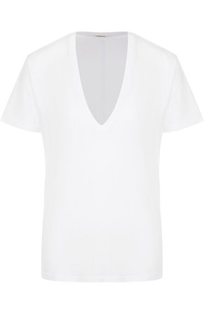 Женская белая футболка из смеси вискозы и хлопка MONROW — купить за 4630 руб. в интернет-магазине ЦУМ, арт. HT218CM