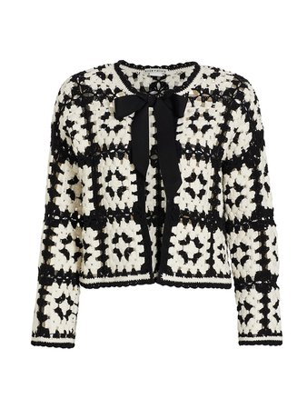 Shop Alice + Olivia Anderson Crochet Cardigan | Saks Fifth Avenue