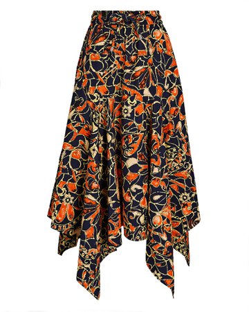 A.L.C. Blanca Asymmetric Printed Cotton Skirt | INTERMIX®