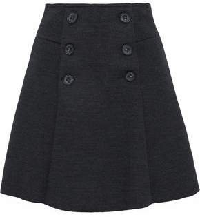 Flared Neoprene-twill Mini Skirt