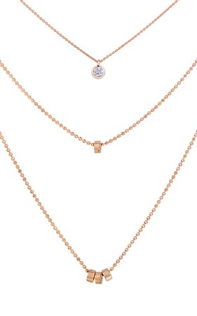 Multi Lonely 18k Rose Gold Diamond Necklace By Ginette Ny | Moda Operandi
