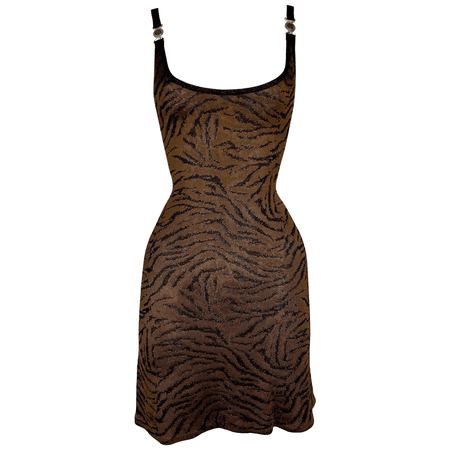 1996 Gianni Versace Tiger Print Dress