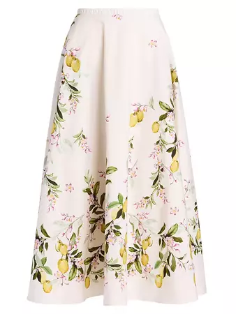 Shop Giambattista Valli Floral Cotton A-Line Maxi Skirt | Saks Fifth Avenue