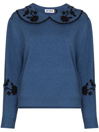 Shop Rixo Lula floral-embroidered jumper with Express Delivery - FARFETCH