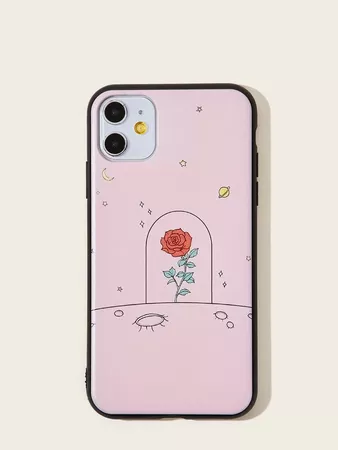 Funda de iphone con estampado de rosa | ROMWE