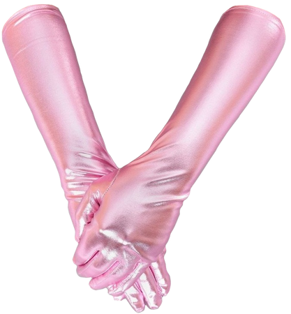 metallic pink gloves