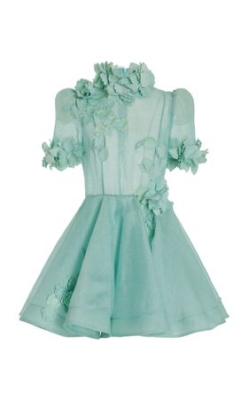 High Tide Lift Off Flower Linen-Silk Mini Dress By Zimmermann | Moda Operandi