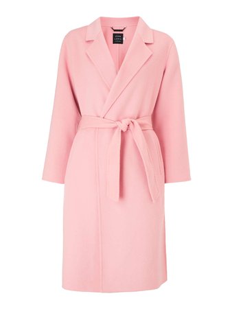 John Lewis & Partners Revere Collar Long Coat, Soft Pink at John Lewis & Partners