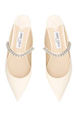 Jimmy choo bing flats with crystals BING FLAT PAT Linen White – Italy Station