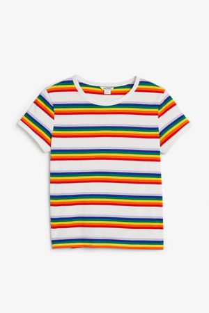 Statement tee - Rainbow stripes - Tops - Monki GB