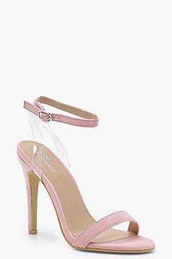 Megan Clear Strap Barely There Heels