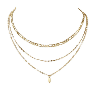 Gold 2Pcs/Set Multi Layer Chain Maxi Chain Necklace for $3.00 available on URSTYLE.com