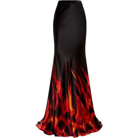 flame print skirt