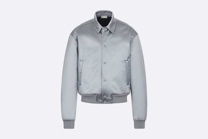Gray Satin Jacket with DIOR AND DANIEL ARSHAM Pleated Logo - Ready-to-Wear - Men's Fashion | DIOR