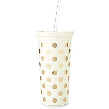 Amazon.com: Kate Spade New York Insulated Initial Tumbler with Reusable Silicone Straw, 20 Ounces, A (Blue): Industrial & Scientific