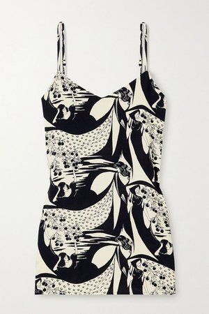 Black Seville printed crepe mini dress | Reformation | NET-A-PORTER