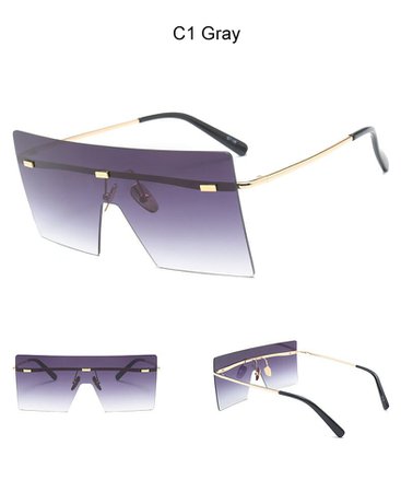 Oversized Brown Sunglasses 2019 Women Retro Vintage Sunglasses Luxury Brand Rimless Eyewear oculos de sol feminino Big Shades| | - AliExpress