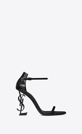 Saint Laurent ‎Opyum Sandals In Patent Leather With Black Heel ‎ | YSL.com