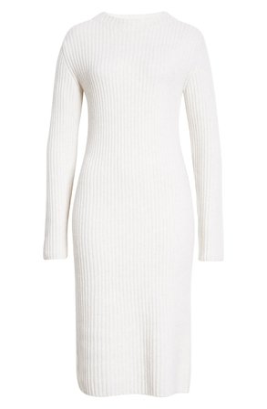 Ribbed Wool & Cashmere Long Sleeve Sweater Dress VINCE