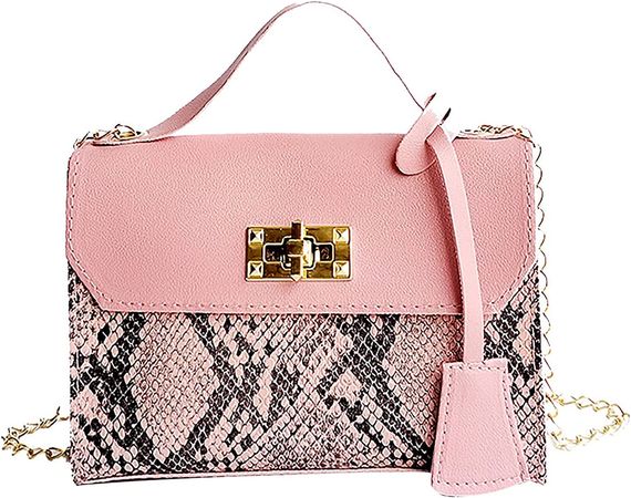 Amazon.com: Tote Women Crossbody Shoulder Bag Snake Pattern Contrast Lock Chain Handbag Messenger Bag Purse Sling Bags Wallet : Clothing, Shoes & Jewelry