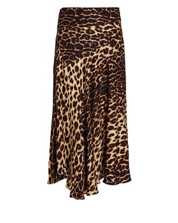 A.L.C. | Lev Leopard Asymmetrical Slip Skirt | INTERMIX®