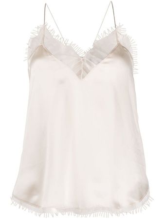Shop IRO lace-trim cami silk top with Express Delivery - FARFETCH