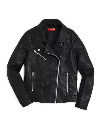 AQUA Girls' Faux-Leather Moto Jacket, Big Kid - 100% Exclusive | Bloomingdale's