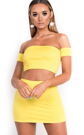 Jessi Bodycon Mini Skirt in Yellow | ikrush