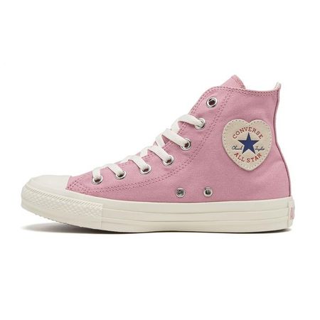 Converse All Star heart patch hi tops pink