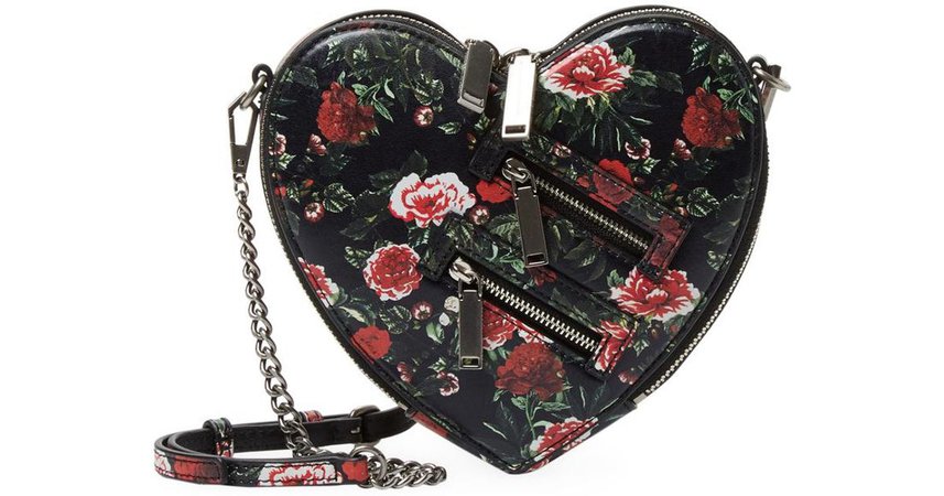 Floral Heart-Shaped Cross-Body Bag (Rebecca Minkoff)