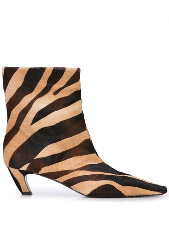 Khaite The Ankle Zebra Print Boots Ss20 | Farfetch.com