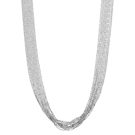 Sterling Silver Beaded Multi Strand Necklace