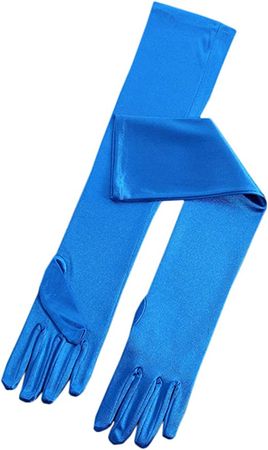 Amazon.com: BlackSunnyDay Women's 1920s 19" Elbow Length Long Satin Gloves for Opera Party Bridal Wedding Dance Cosplay Costumn Accessories (blue) : Clothing, Shoes & Jewelry